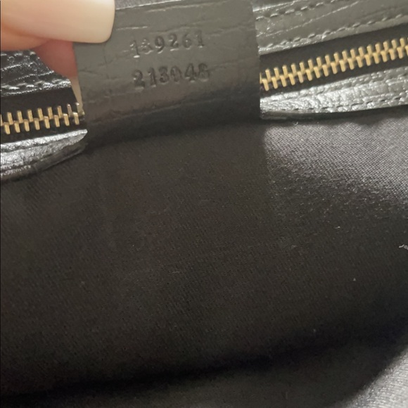 Authentique Gucci purse.  Canvas. Black with taupe stripe. - Picture 3 of 14